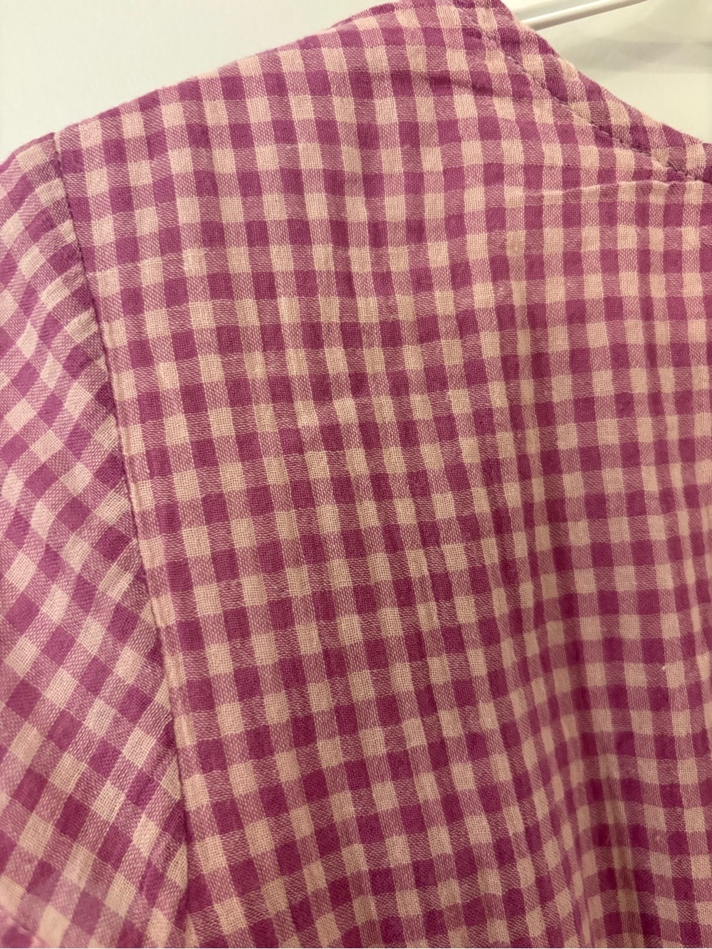 Vintage April Cornell midi dress gingham cotton sweetheart neckline lace detail - Picture 9 of 15